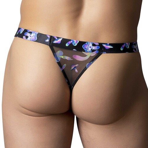 Hazy Dayz Mushroom Print Thong back cropped