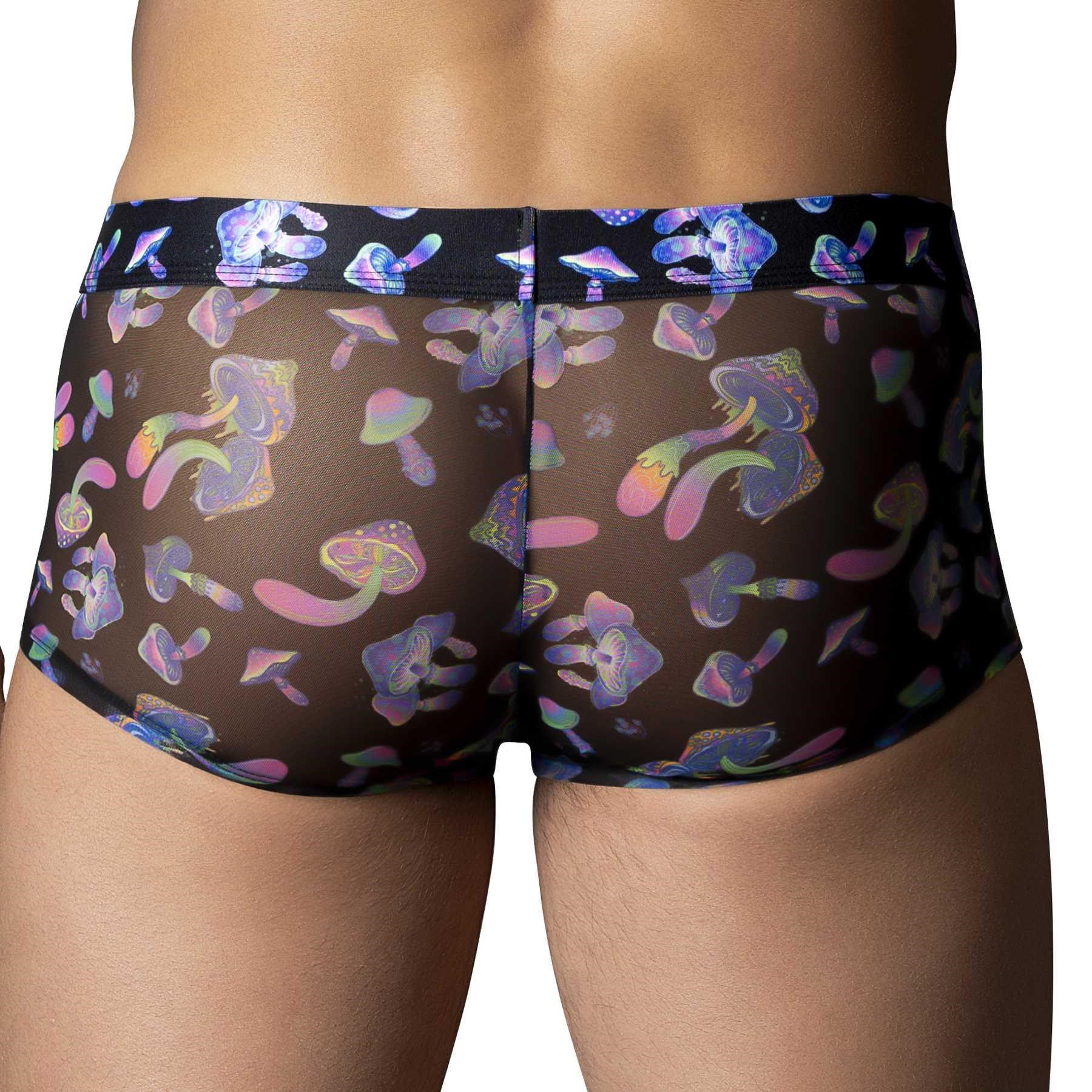 Hazy Dayz Mushroom Print Pouch Short back cropped