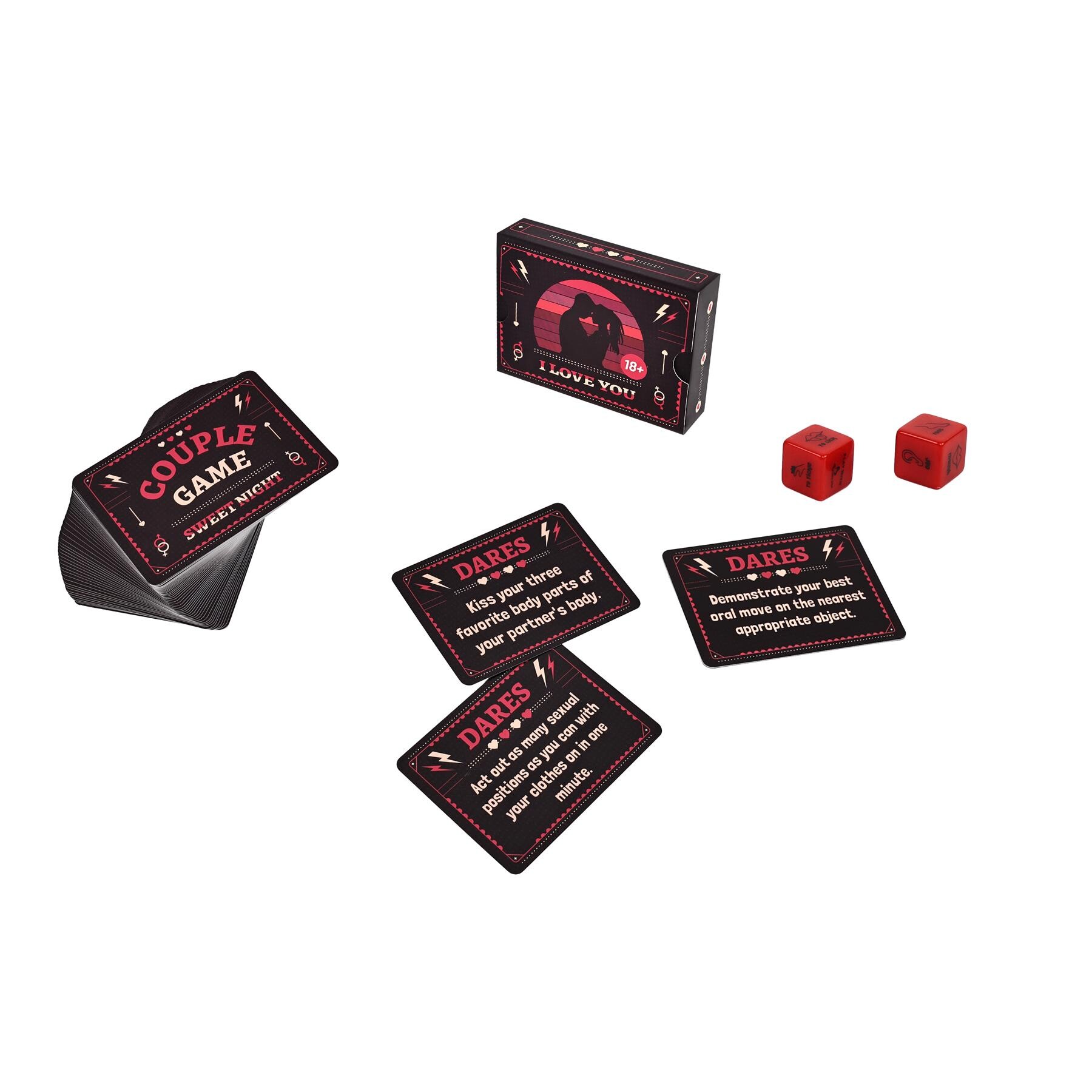 Adam & Eve Deluxe Red Hot Sex Kit - cards and dice