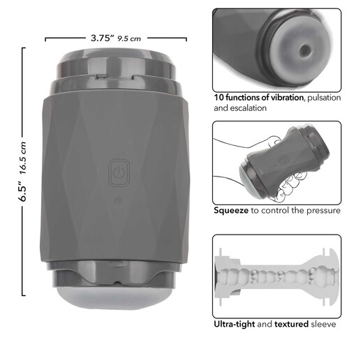 Milk Master Vibro Squeeze Stroker dimensions sheet