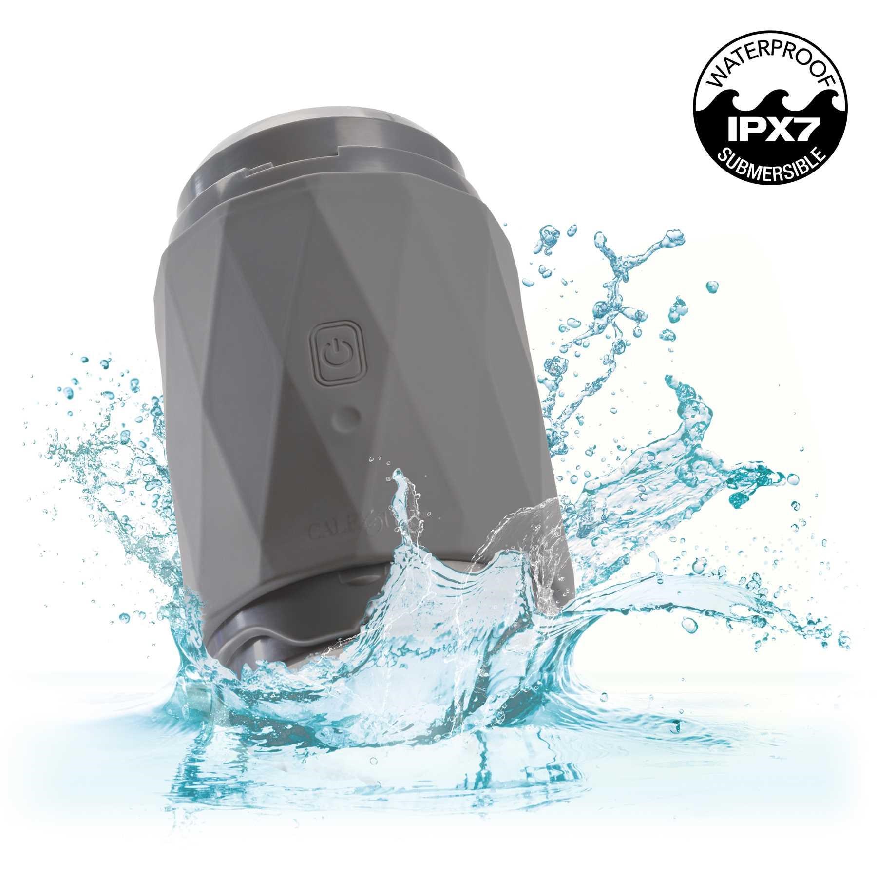 Milk Master Vibro Squeeze Stroker mood image showing stroker is waterproof