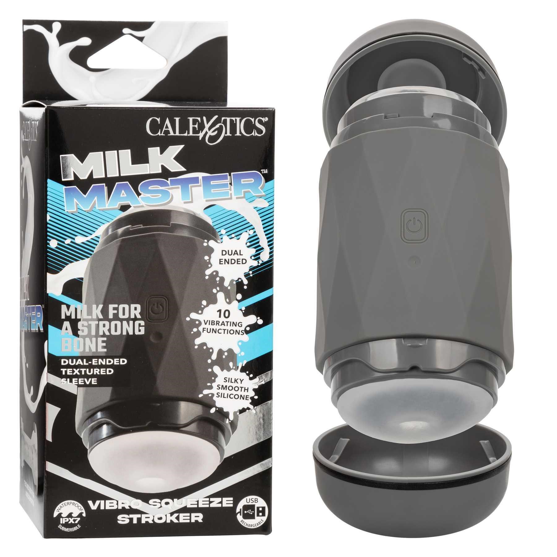 Milk Master Vibro Squeeze Stroker with package