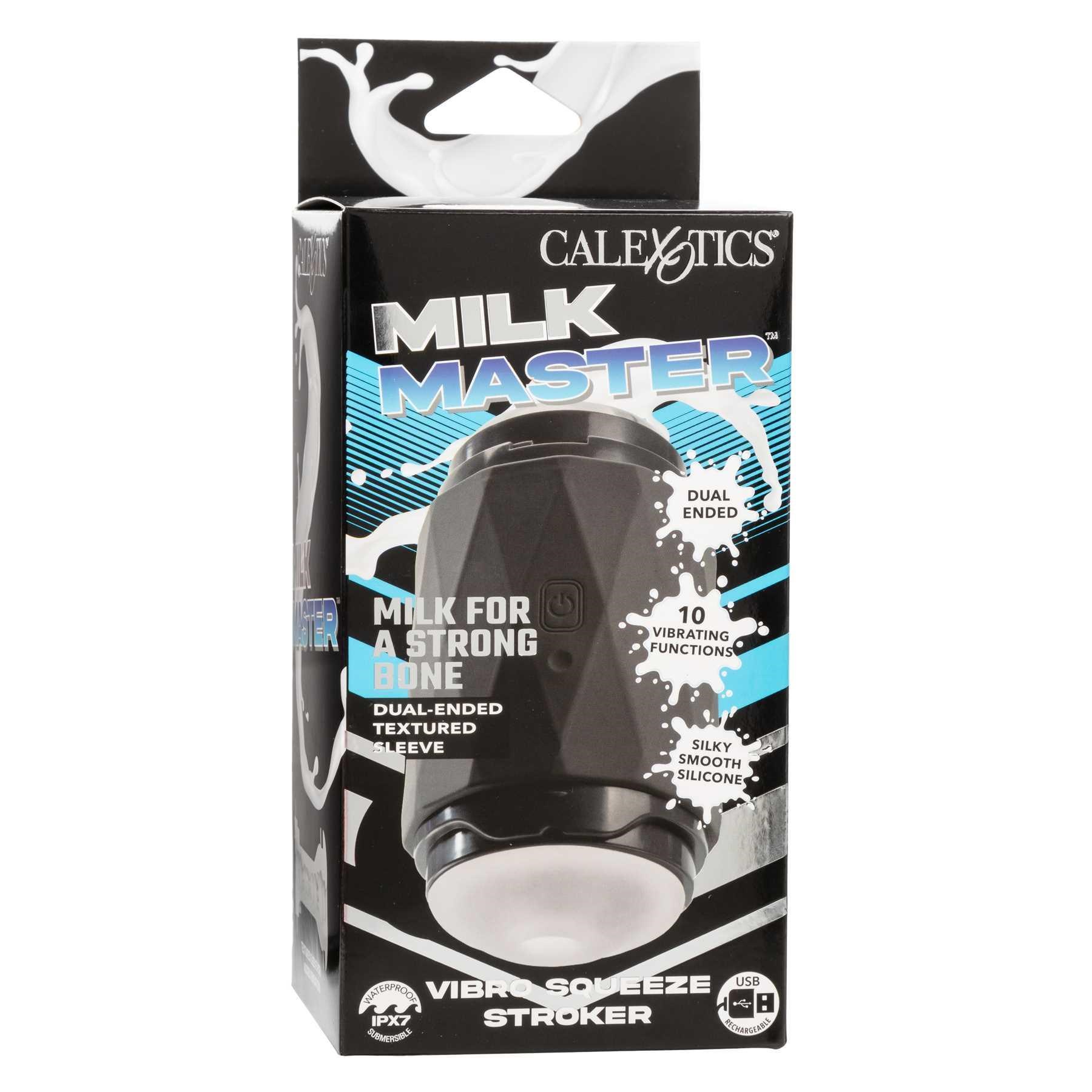 Milk Master Vibro Squeeze Stroker front of package