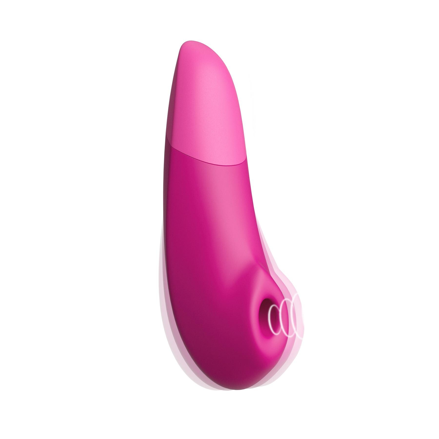 Womanizer Enhance Pleasure Air Clitoral Stimulator pink full view showing suction/motion