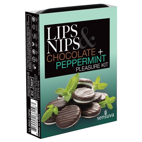 Lips & Nips Chocolate and Peppermint Pleasure Kit front of box