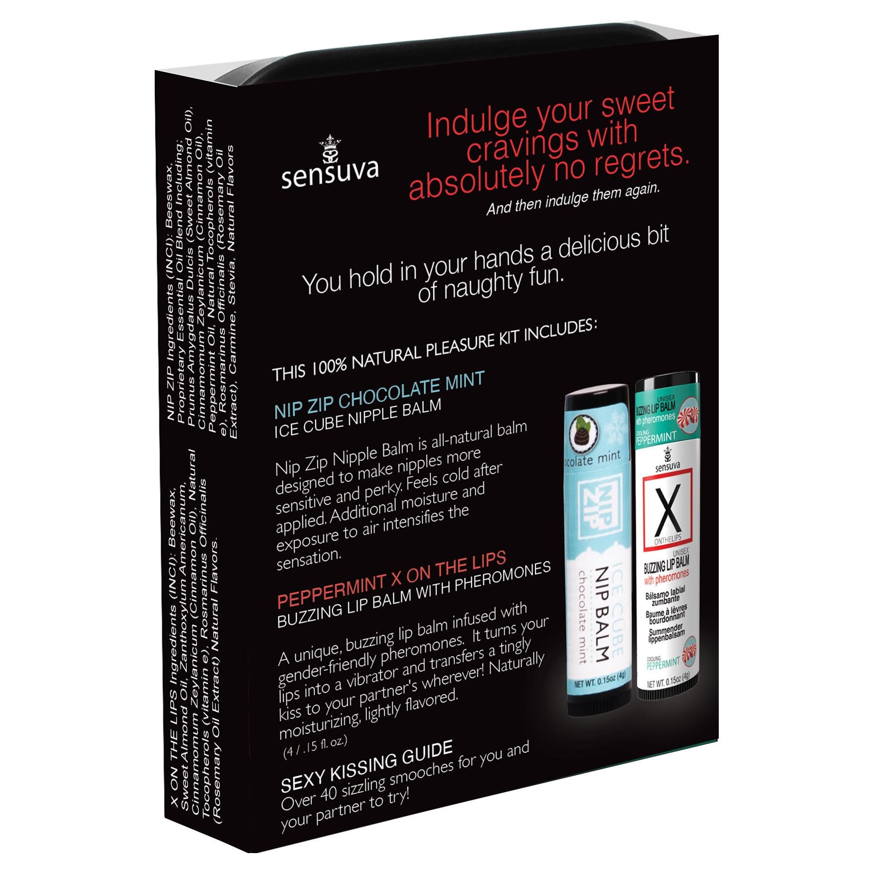 Lips & Nips Chocolate and Peppermint Pleasure Kit back of box