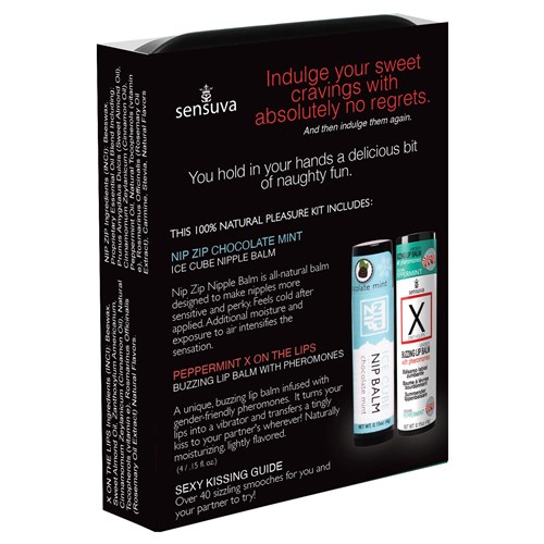 Lips & Nips Chocolate and Peppermint Pleasure Kit back of box