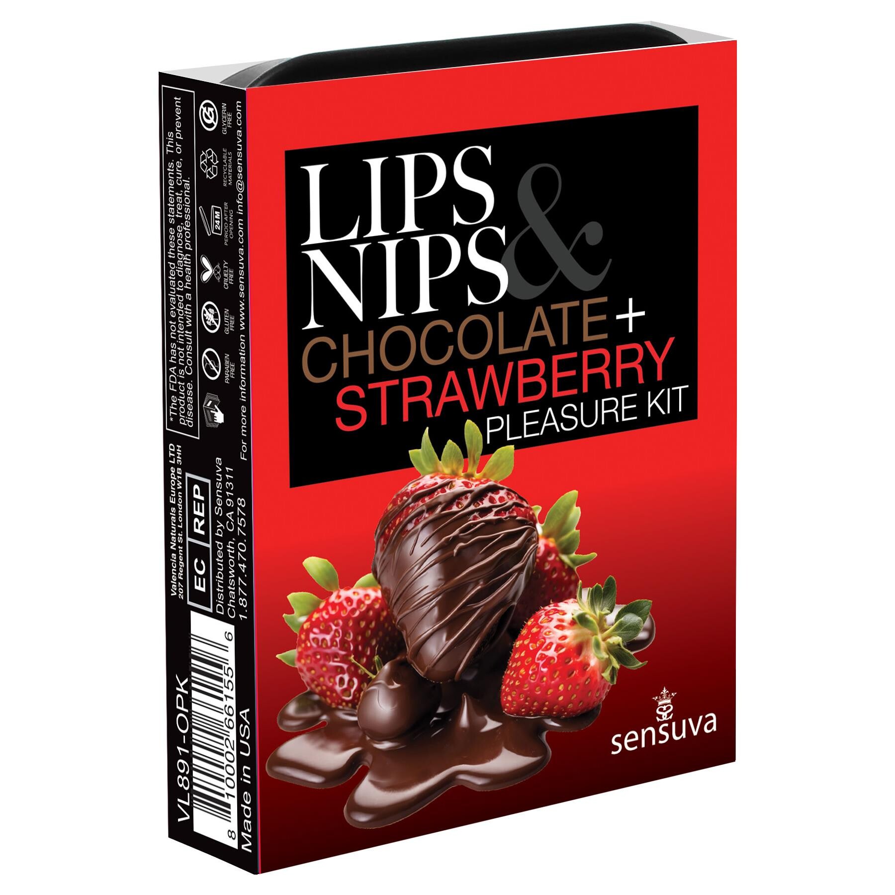 Lips & Nips Chocolate and Strawberry Pleasure Kit front of box