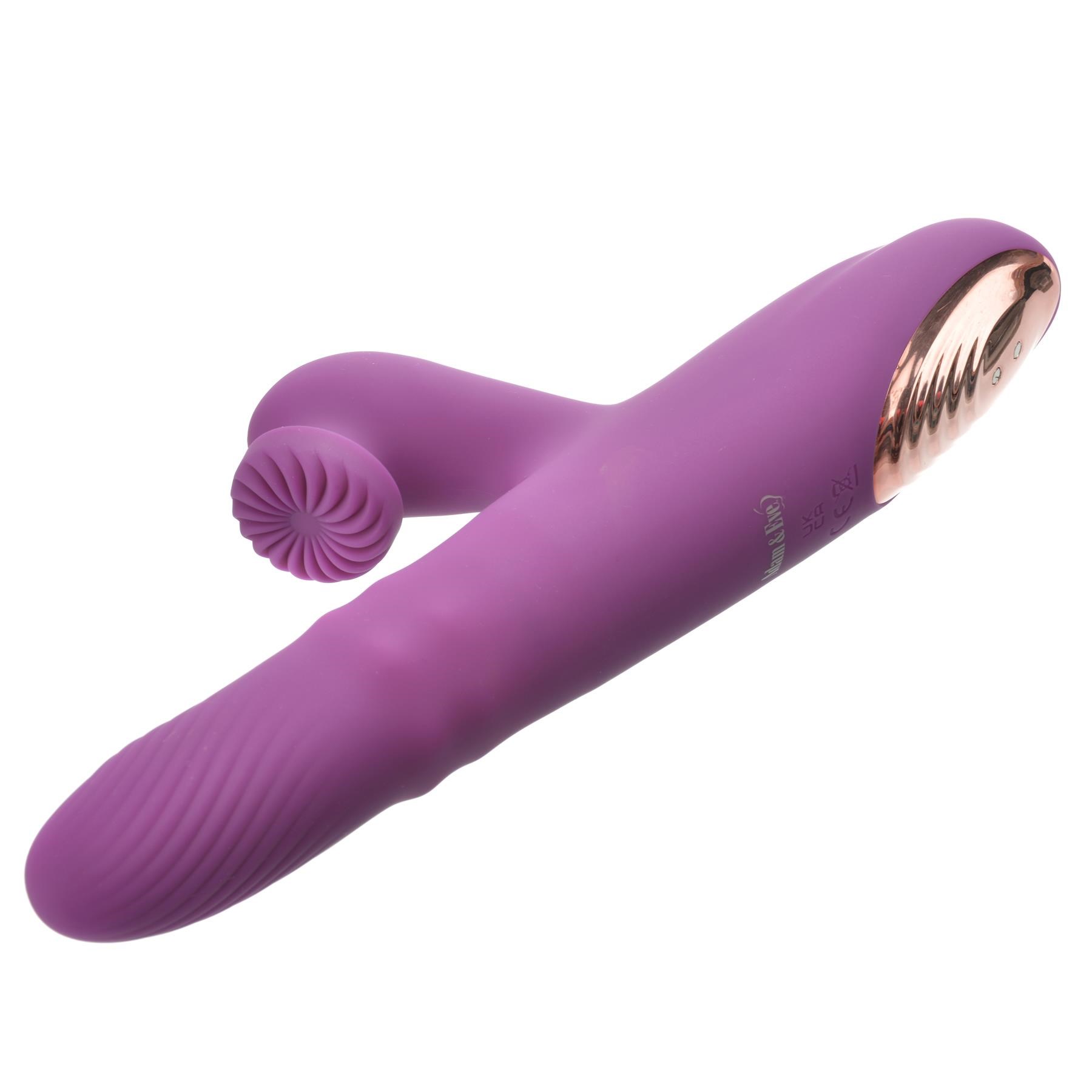 Rose Gold Revolving Spinning Dual Simulating Rabbit tip view