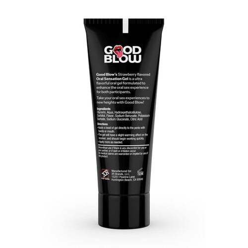 Good Blow Oral Sensation Flavor Gel back of bottle