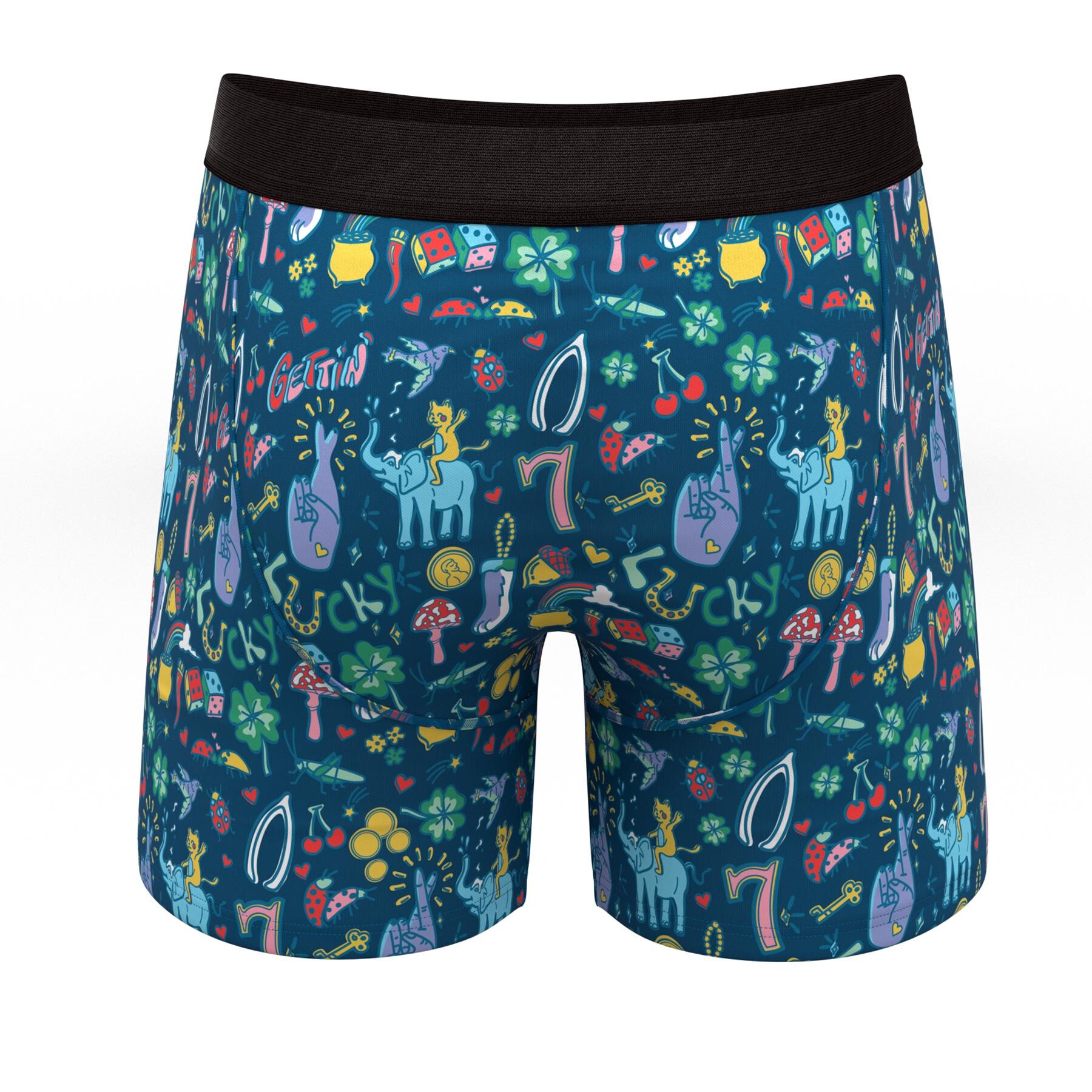 The Lucky Duck | Lucky Symbols Ball Hammock® Pouch Underwear With Fly back