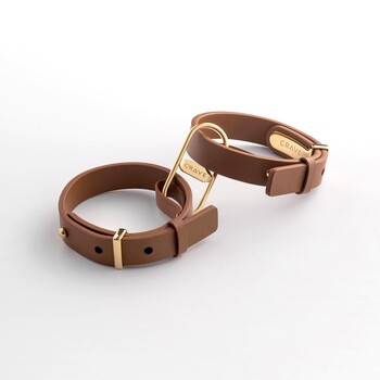 Crave Icon Leather Cuffs tan