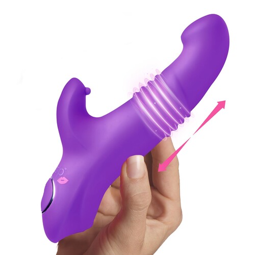 Blaster 10X Thrusting Vibrator - Showing Thrusting Action and Hand Shot