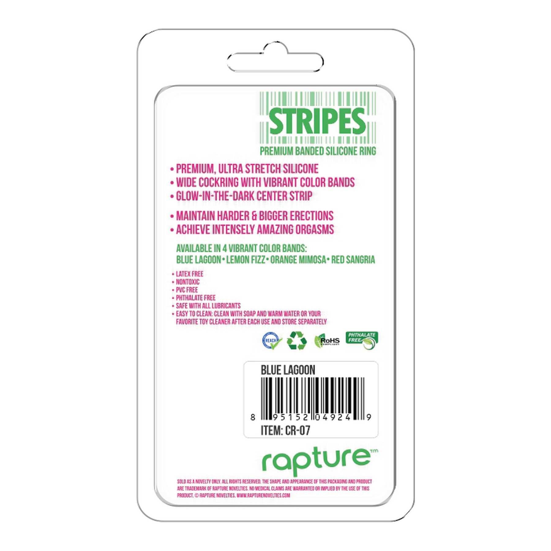 Stripes Glow In the Dark Cock Ring back of package