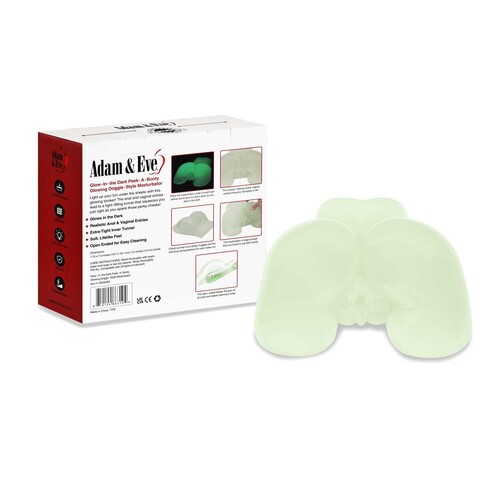 GLOW-IN-DARK PEEK-A-BOOTY product with back of package