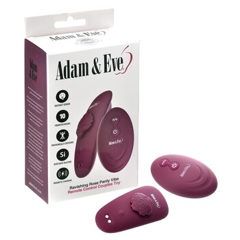 Adam & Eve Remote Control Rose Panty Vibrator - Product and Packaging