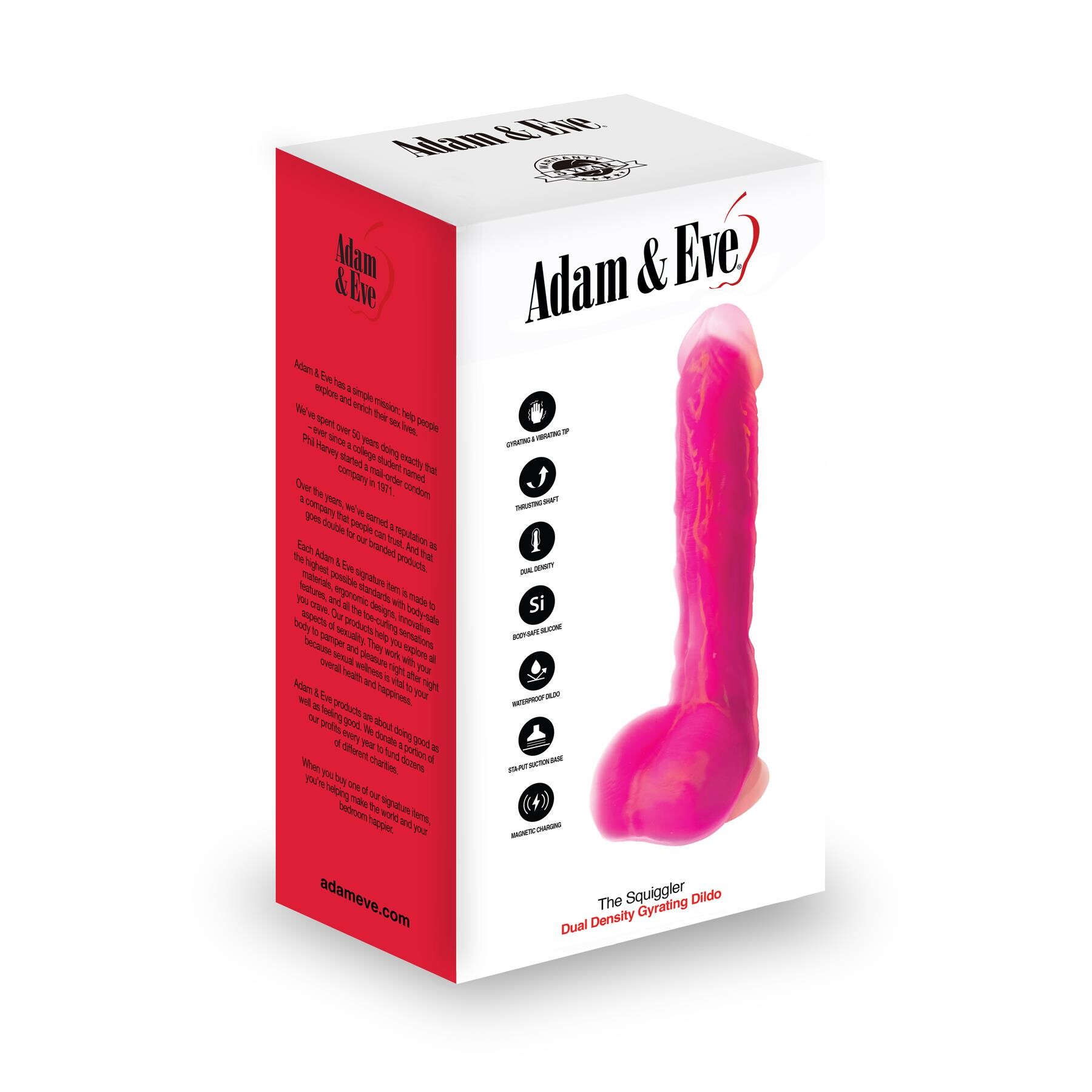 Adam & Eve The Squiggler Dual Density Gyrating Dildo with Remote - Packaging