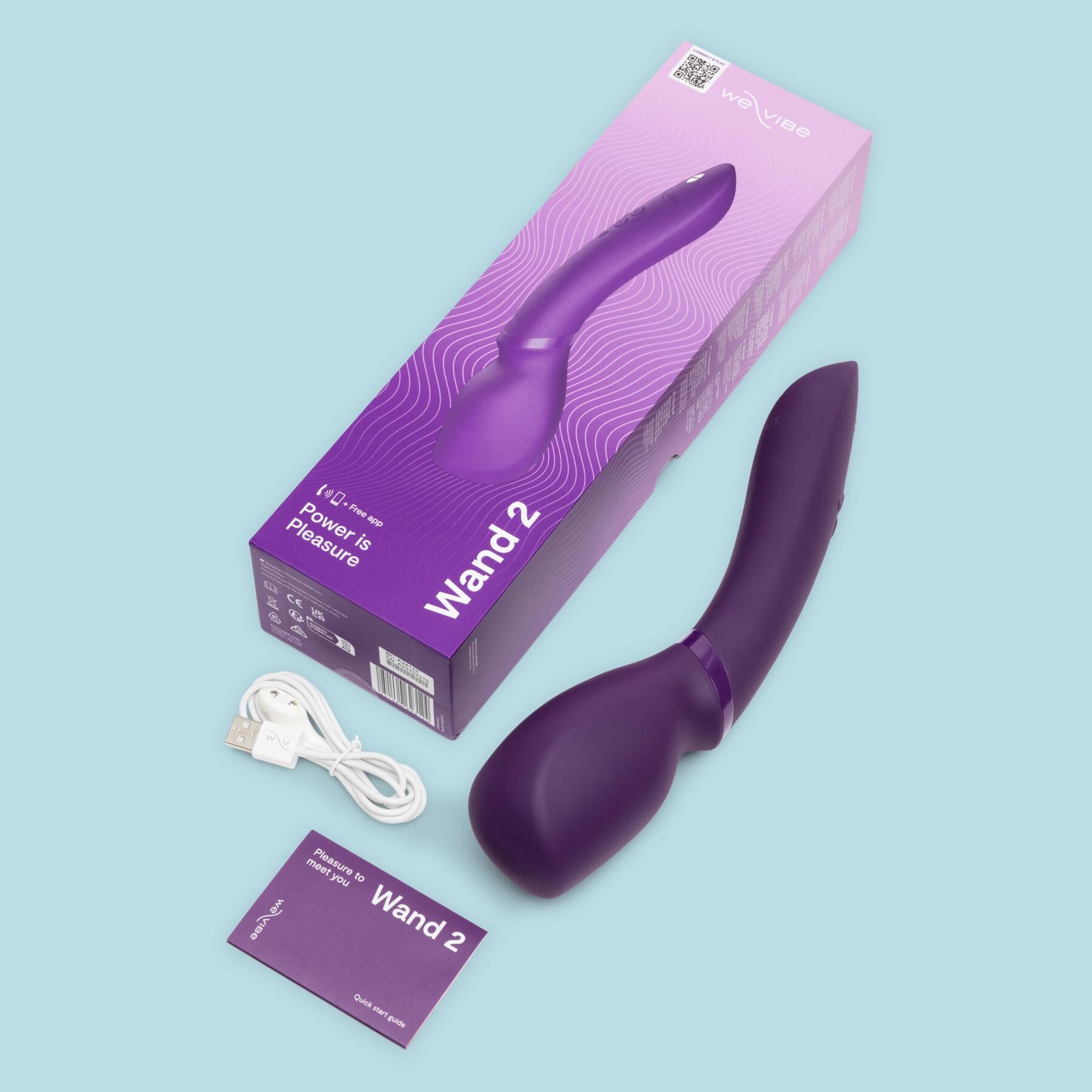 We-Vibe Wand 2 App Enabled Wand Massager - Product and Packaging