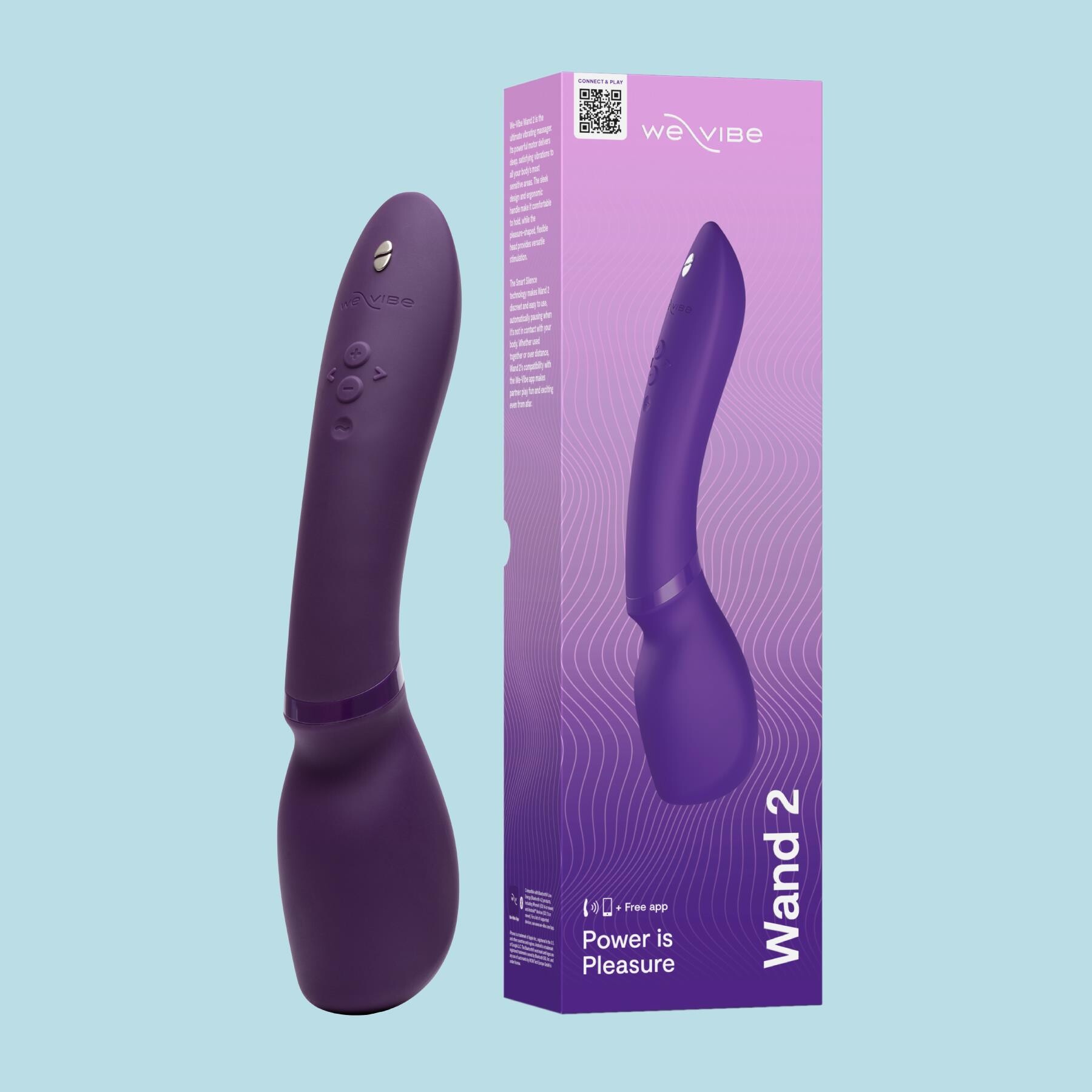 We-Vibe Wand 2 App Enabled Wand Massager - Product and Packaging
