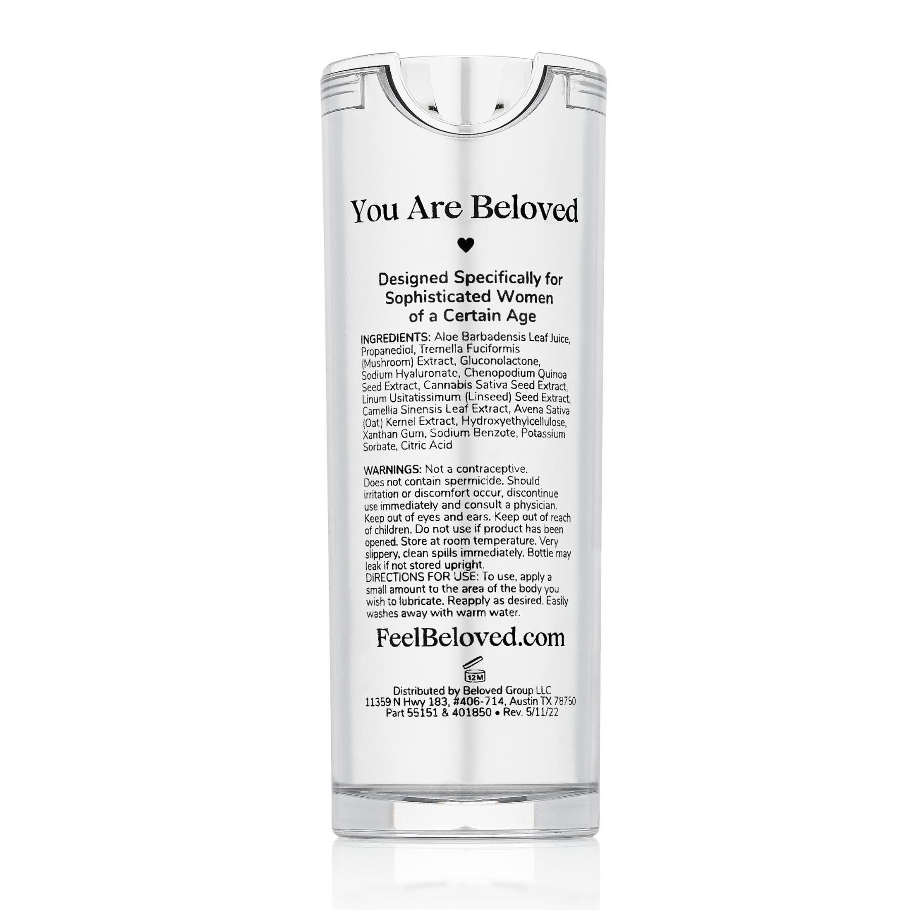 Luxurious Intimacy Serum & Personal Moisturizer back of bottle
