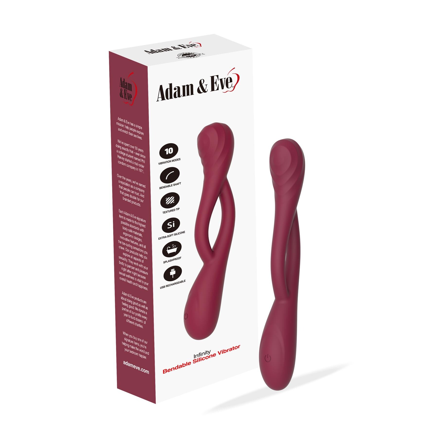 Adam & Eve Infinity Bendable Vibrator and package