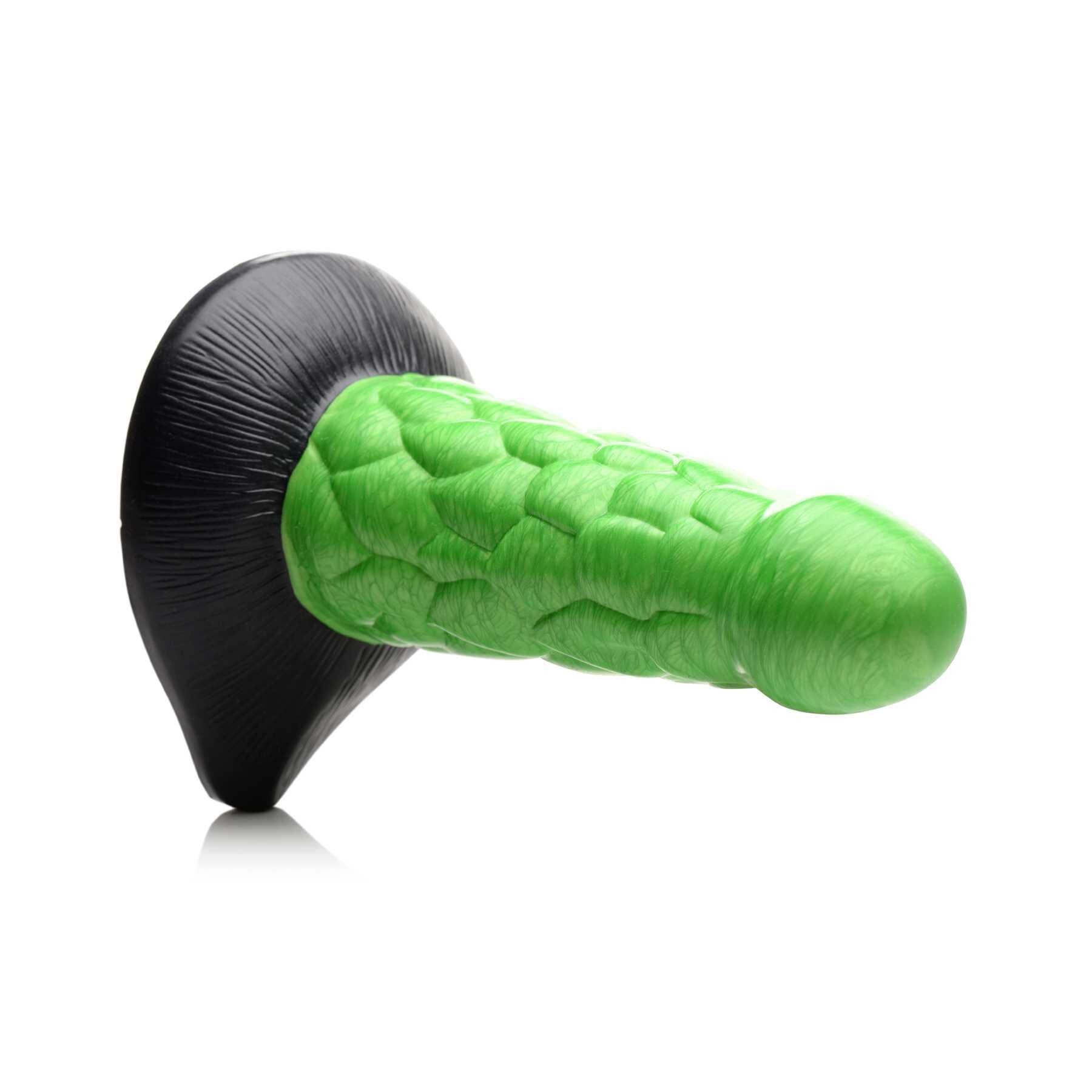 Creaturecocks Radioactive Reptile Thick Scaly Silicone Dildo angled view
