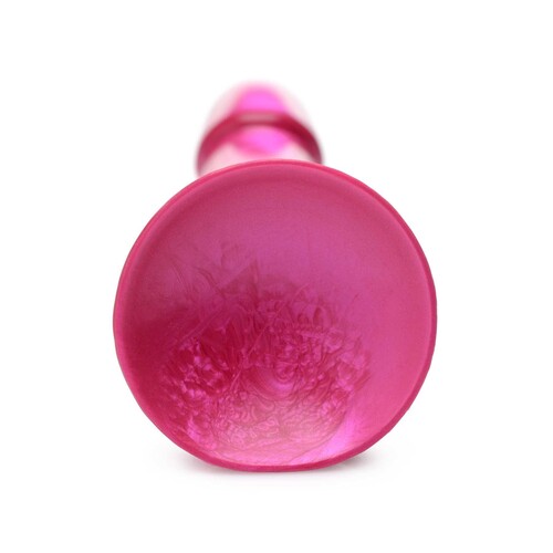 7 Inch Metallic Silicone Dildo pink suction cup end