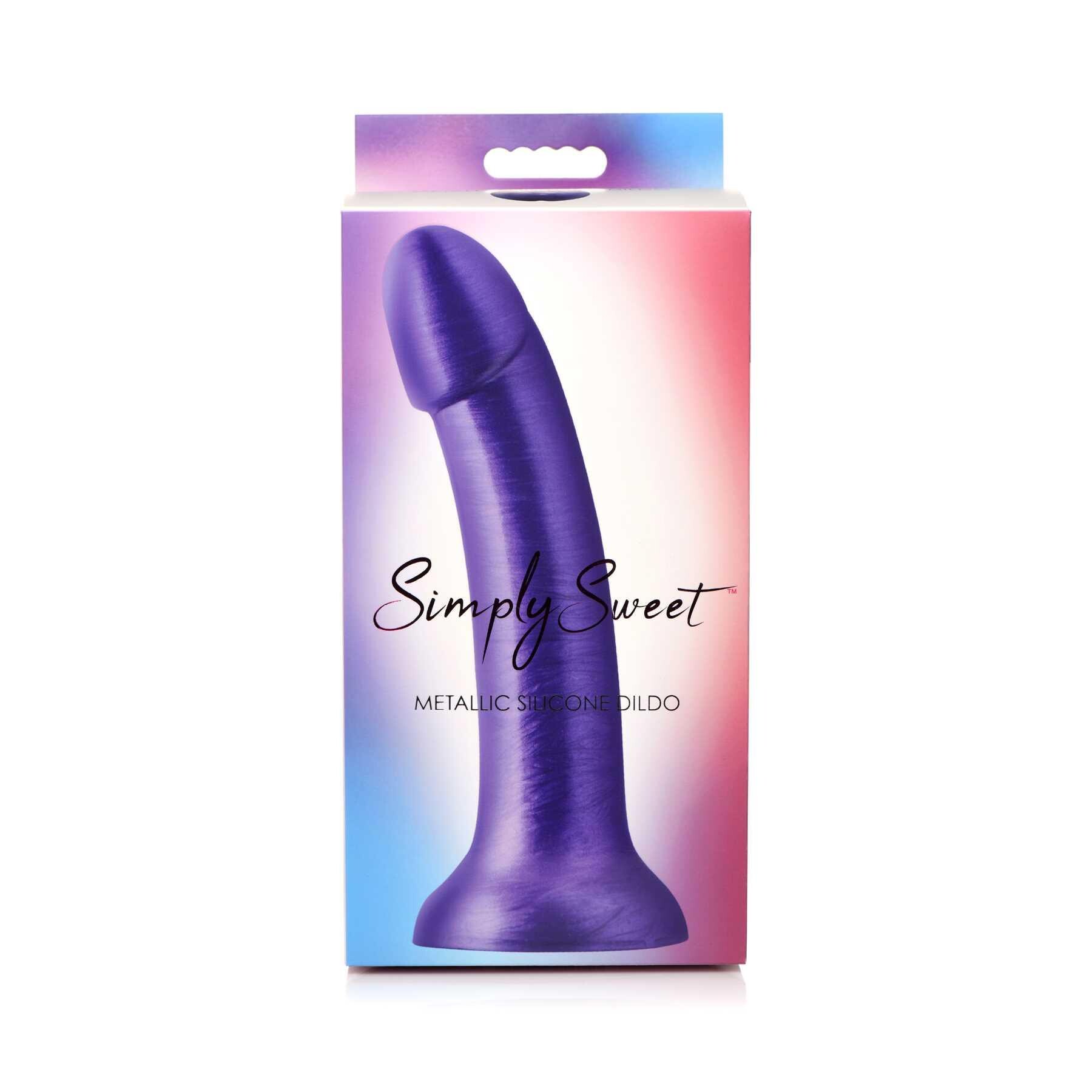 7 Inch Metallic Silicone Dildo purple box