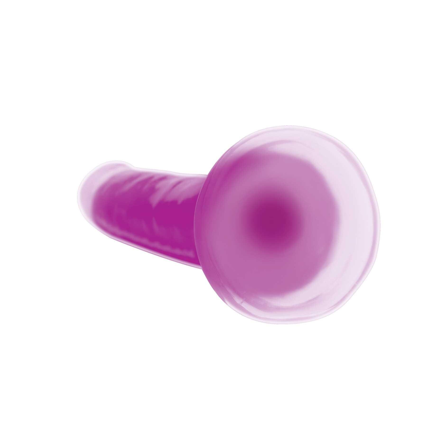 7 Glow-in-the-Dark Silicone Dildo w Balls purple