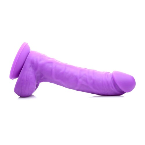 Lollicock 7 Silicone Dildo w Balls - Grape side view