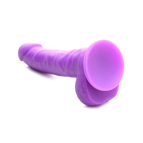 Lollicock 7 Silicone Dildo w Balls - Grape suction cup end forward