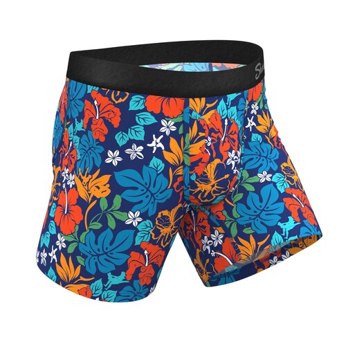 THE GET LEI'D | NAUGHTY TROPICAL BALL HAMMOCK® POUCH UNDERWEAR WITH FLY side view