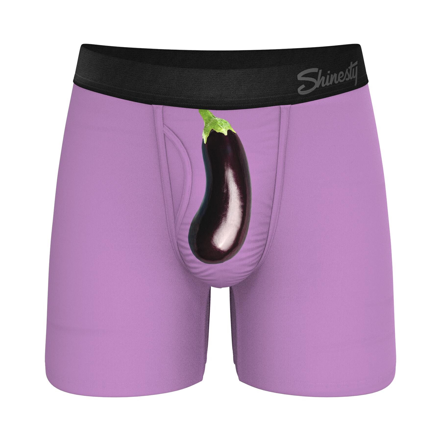 THE DOUBLE ENTENDRE | EGGPLANT BALL HAMMOCK® POUCH UNDERWEAR WITH FLY front