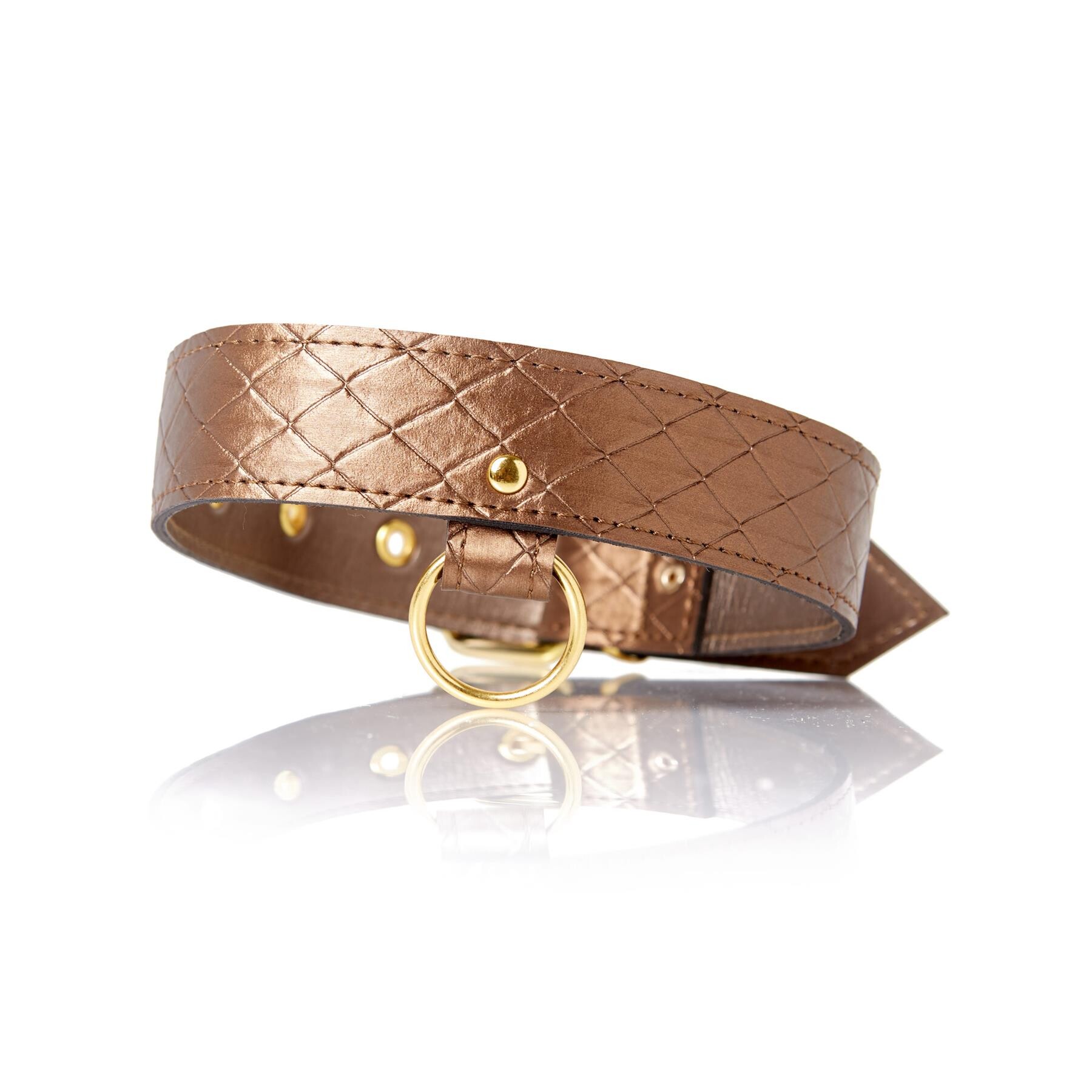 Darling Pet Bronze Collar and Leash view of collar