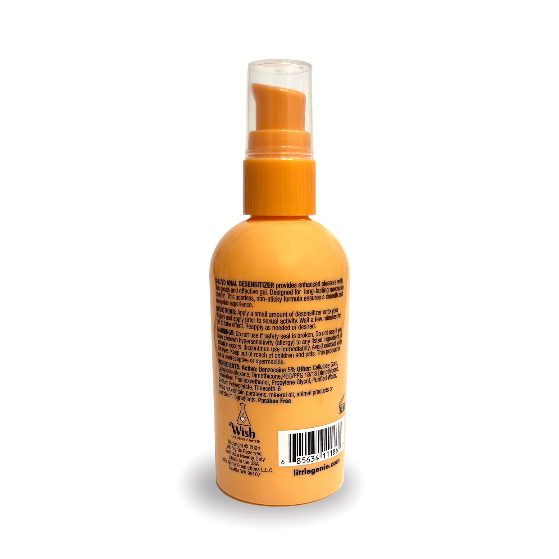 B-LUVD Anal Desensitizing Lubricant back