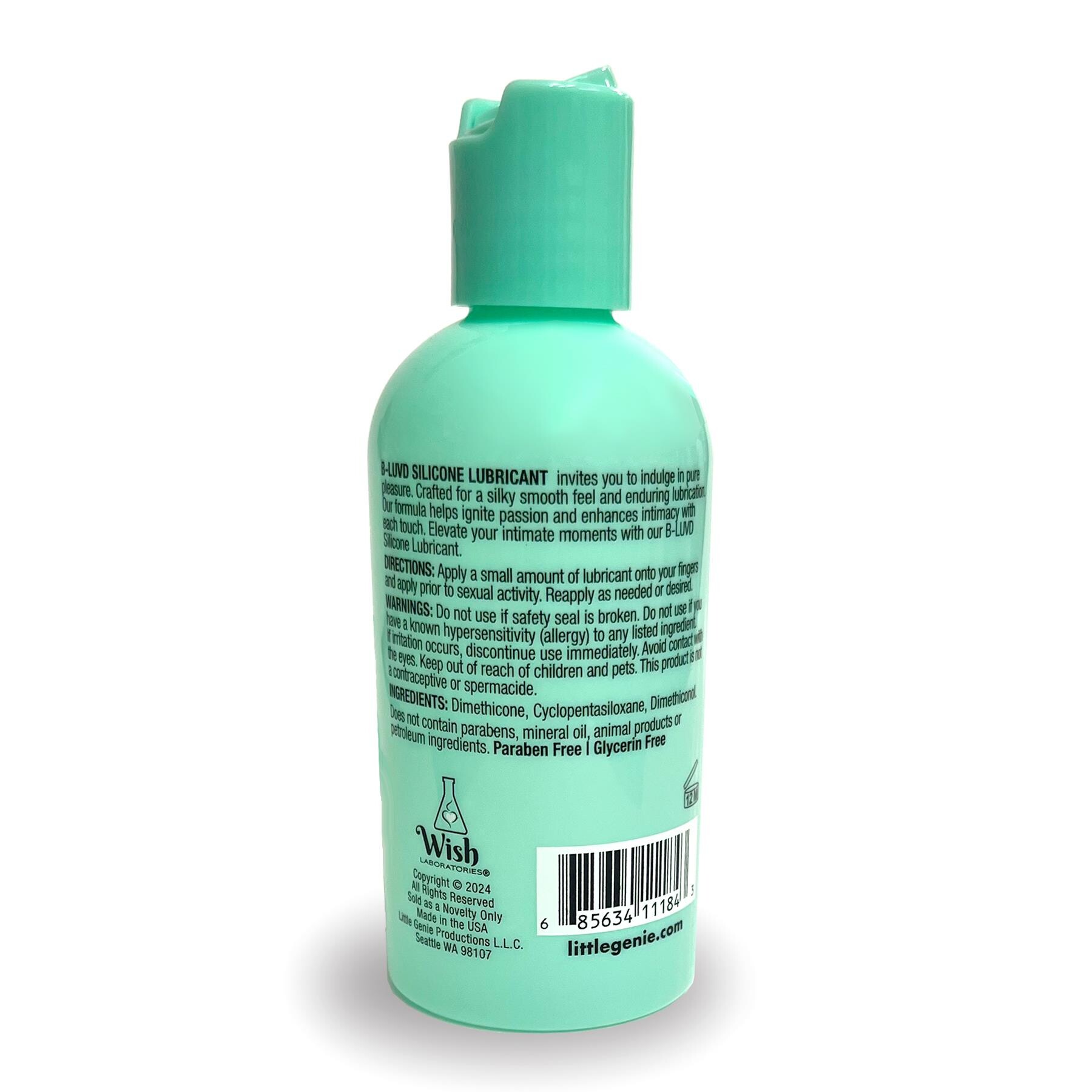 B-Luvd Silicone Lubricant back