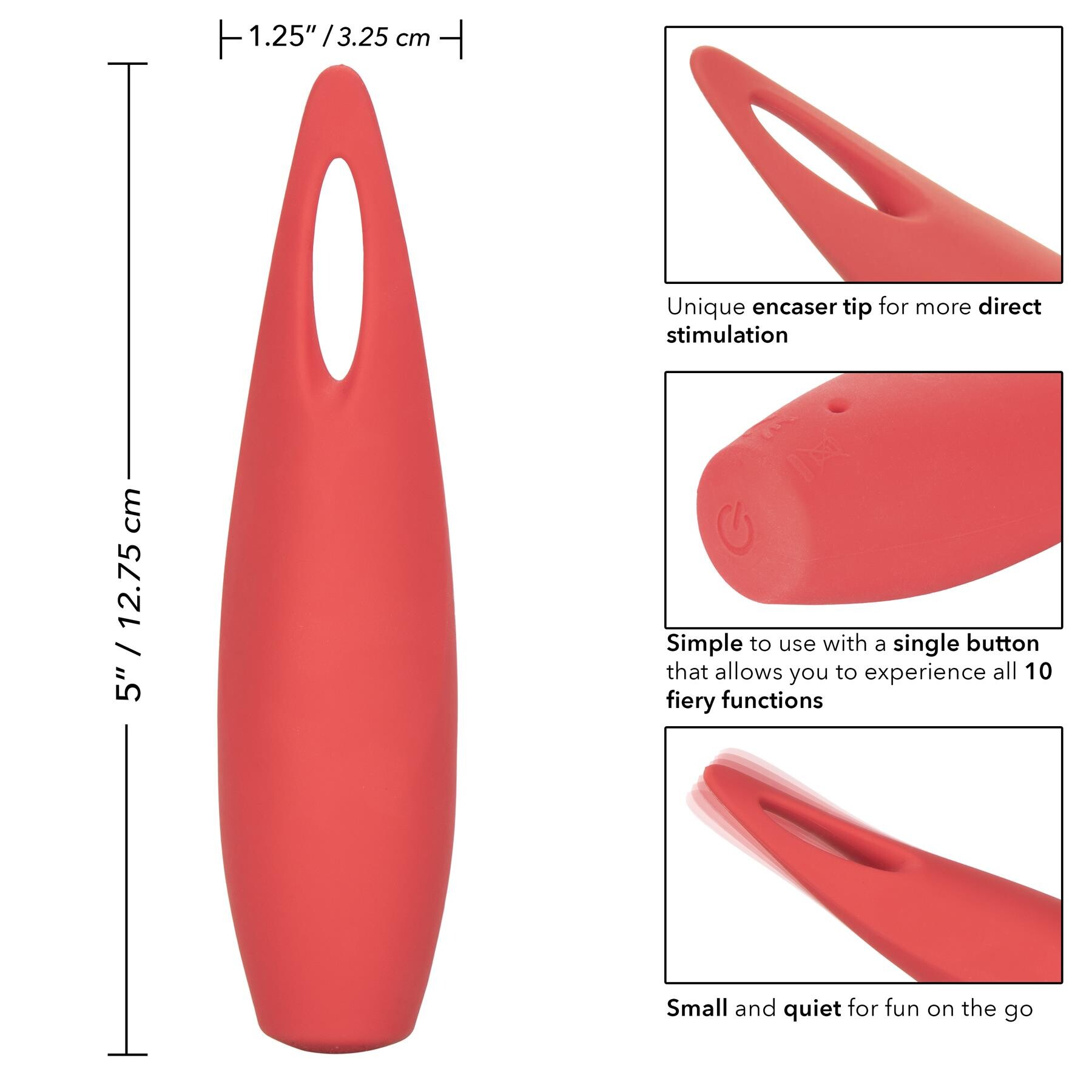 Red Hot Spark Clitoral Vibe features
