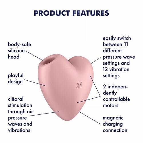 Cutie Heart Air Pulse Clitoral Stimulator features