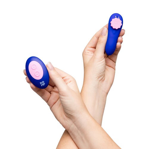 Romp Party Panty Vibrator With Remote in hand shot