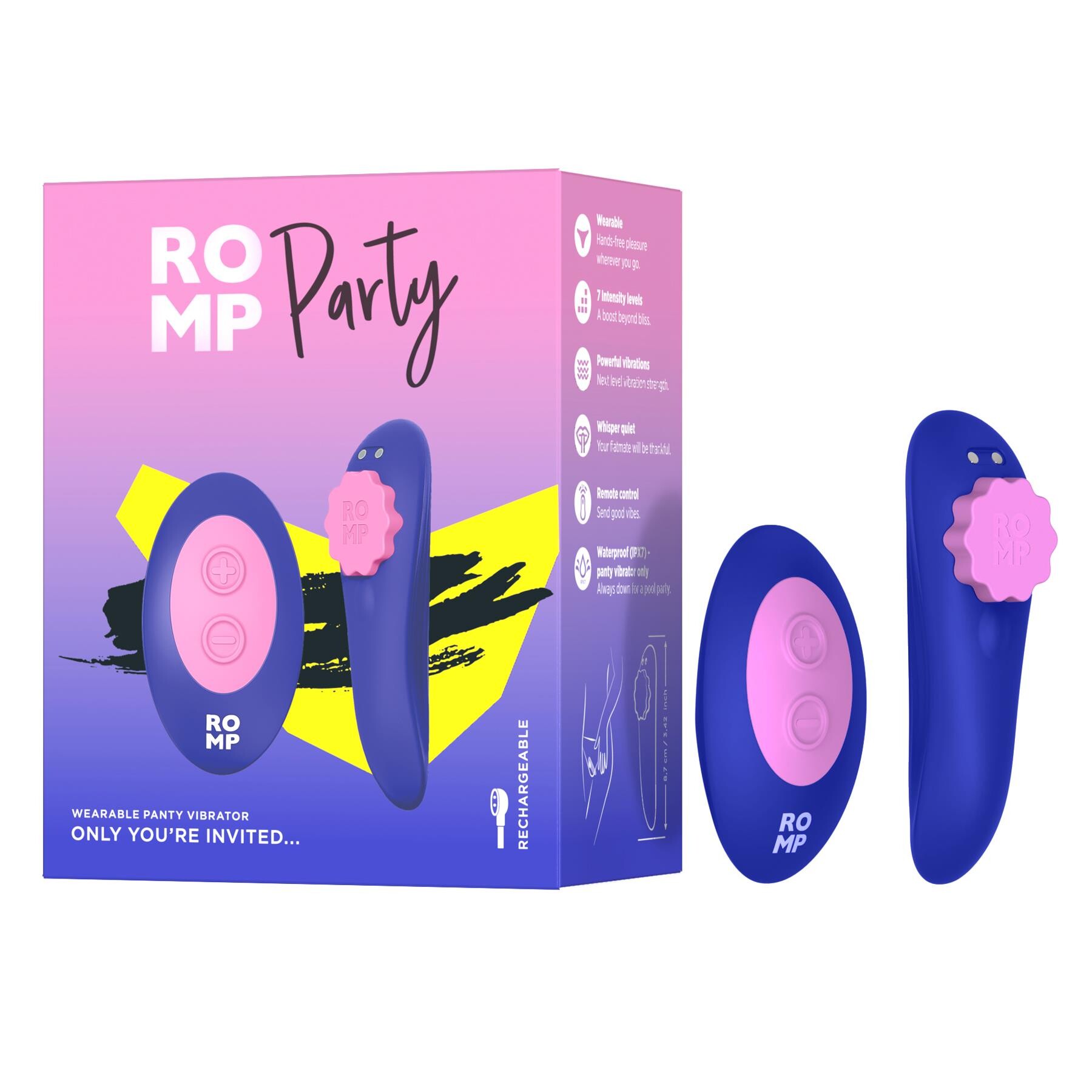 Romp Party Panty Vibrator with remote and package