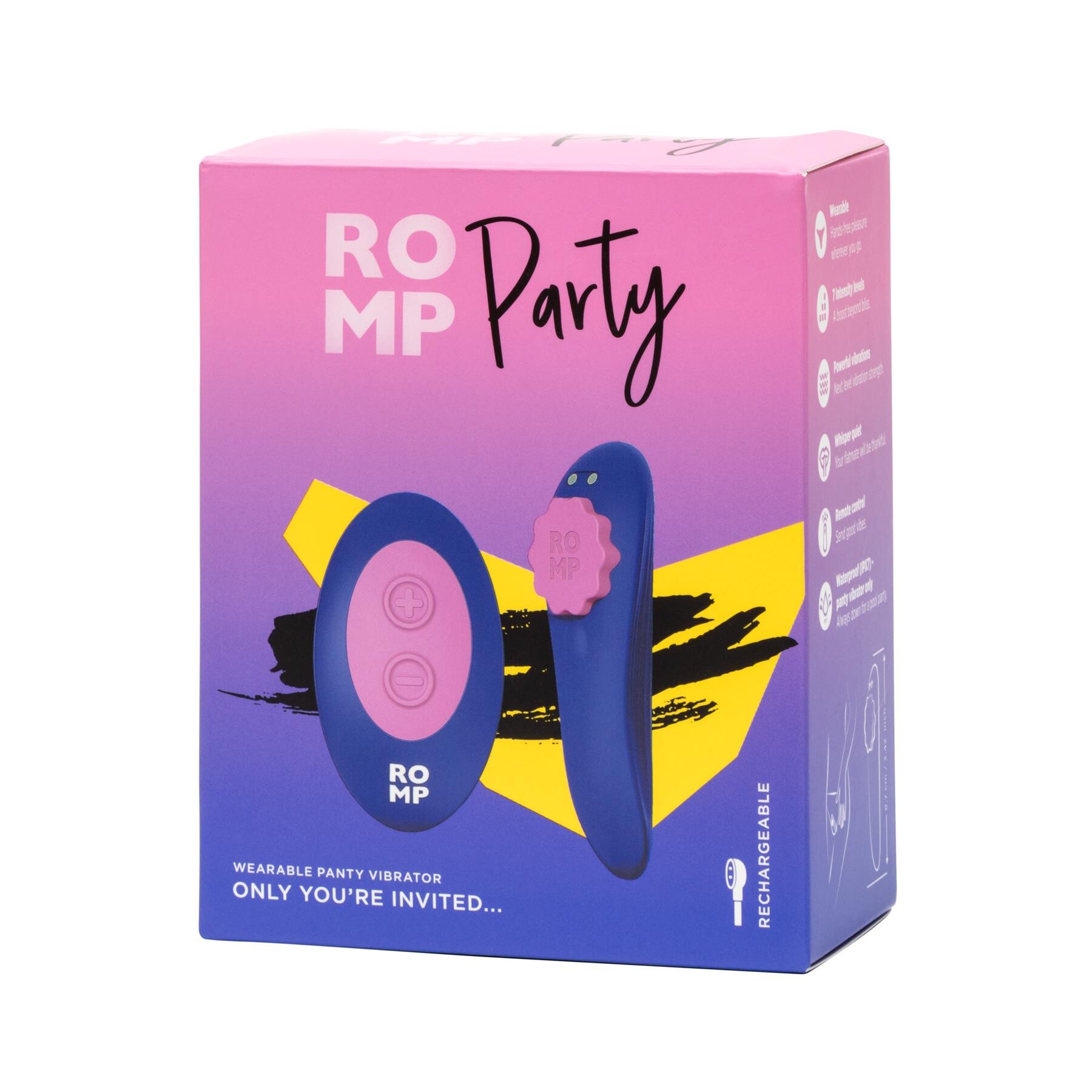 Romp Party Panty Vibrator with remote package