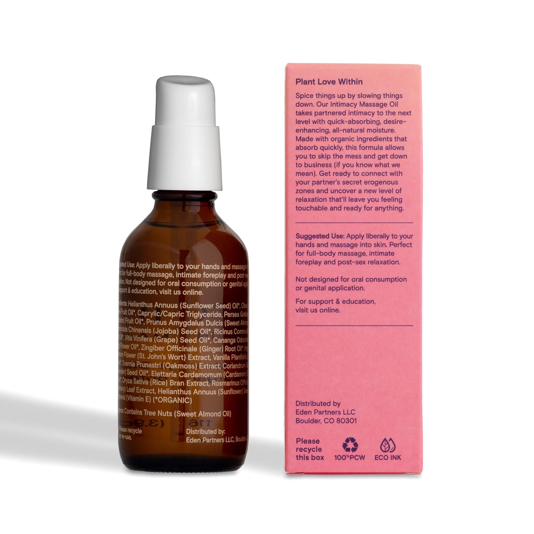 Intimacy Massage Oil with Organic Botanicals back