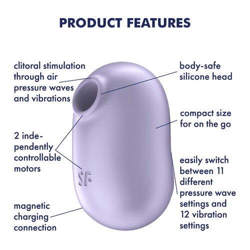 Satisfyer Pro To Go 2 Air Pulse Clitoral Stimulator features