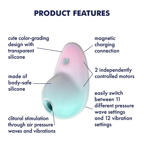 Satisfyer Pixie Dust Air Pulse Clitoral Stimulator features