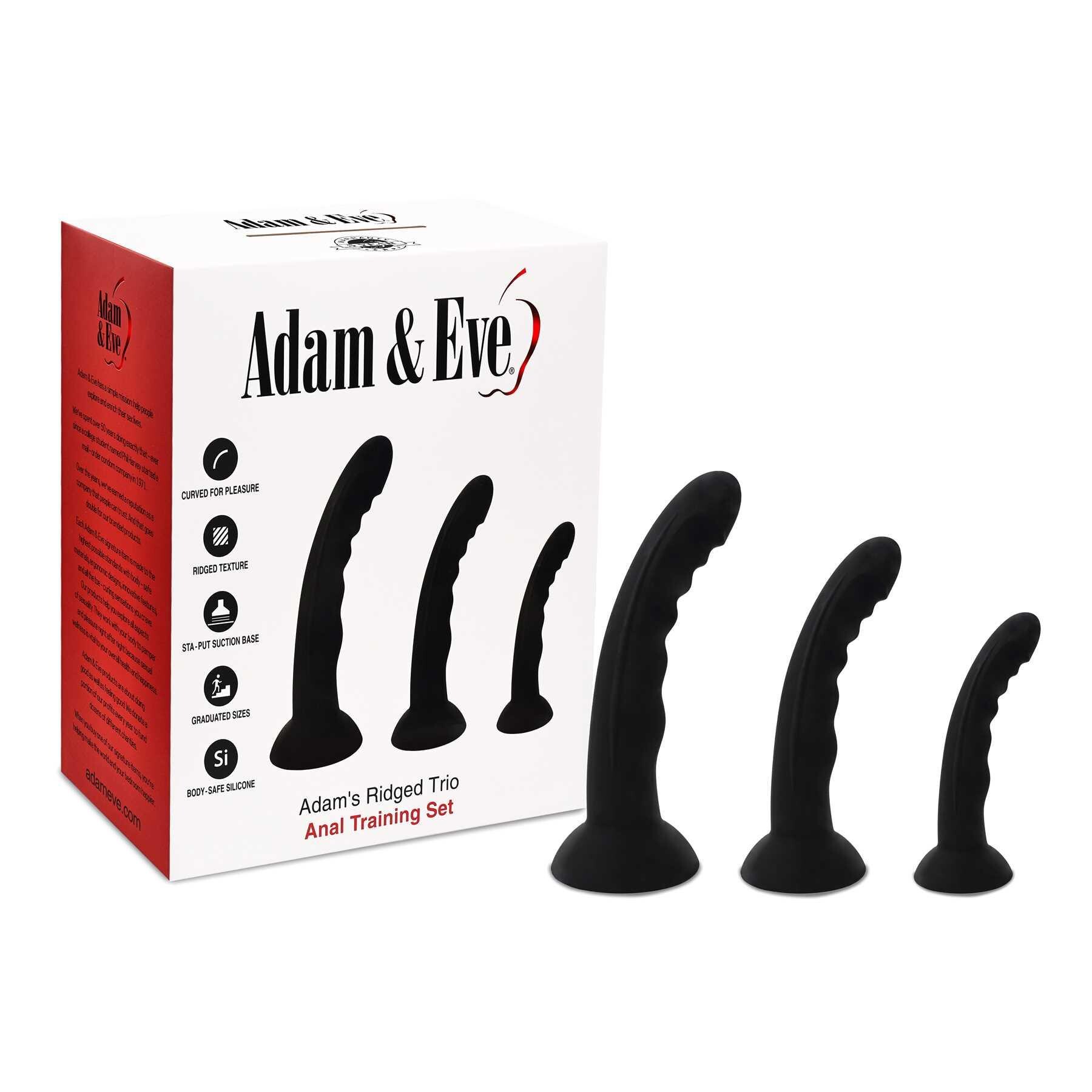 ADAM'S RIDGED TRIO PROSTATE ANAL TRAINER KIT packaging with product