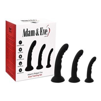ADAM'S RIDGED TRIO PROSTATE ANAL TRAINER KIT packaging with product