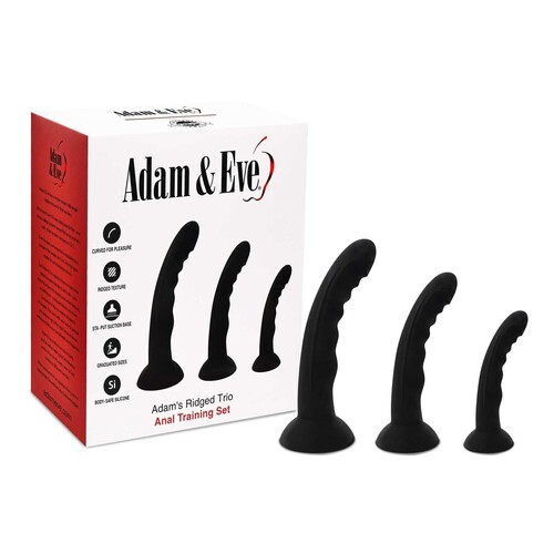 ADAM'S RIDGED TRIO PROSTATE ANAL TRAINER KIT packaging with product