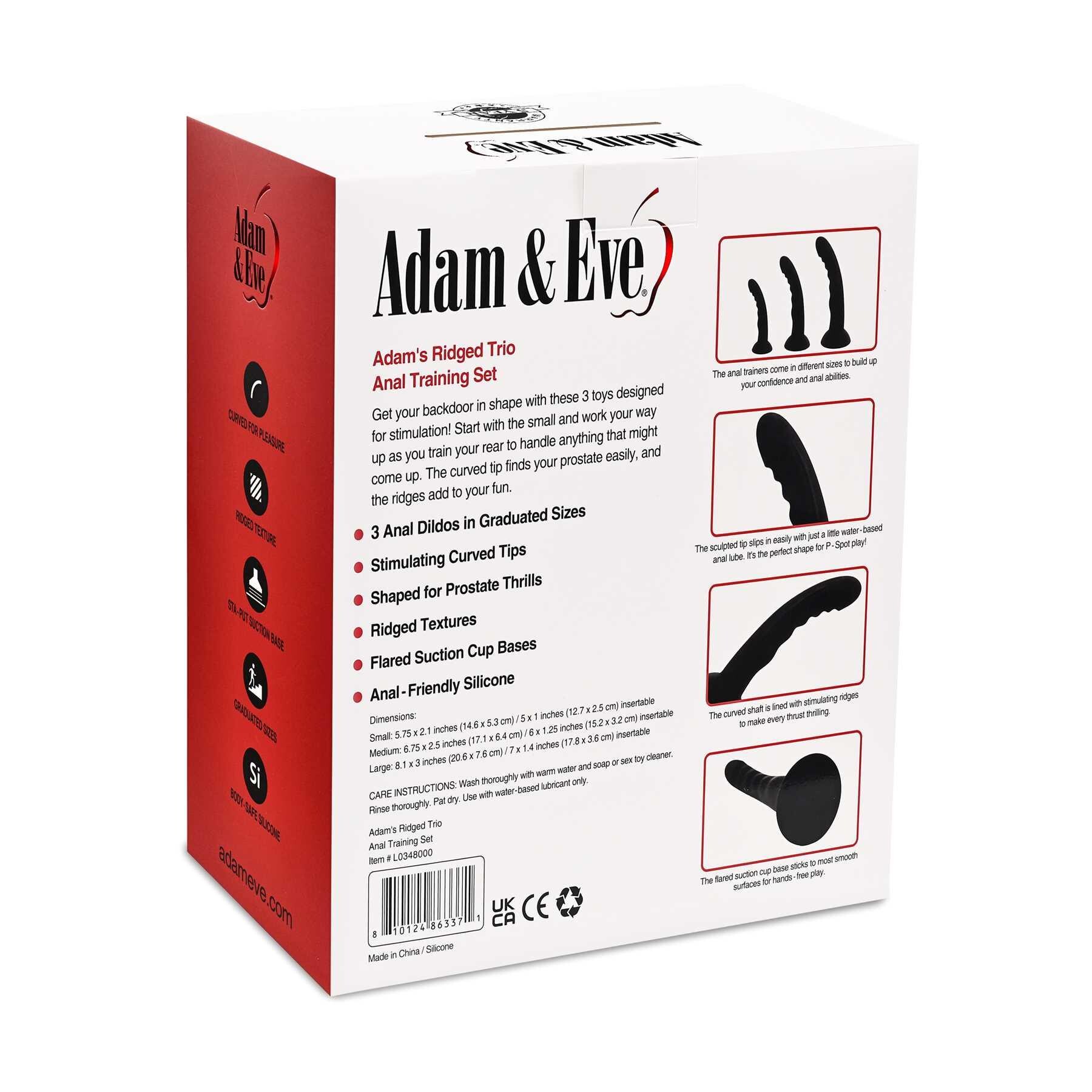 ADAM'S RIDGED TRIO PROSTATE ANAL TRAINER KIT packaging