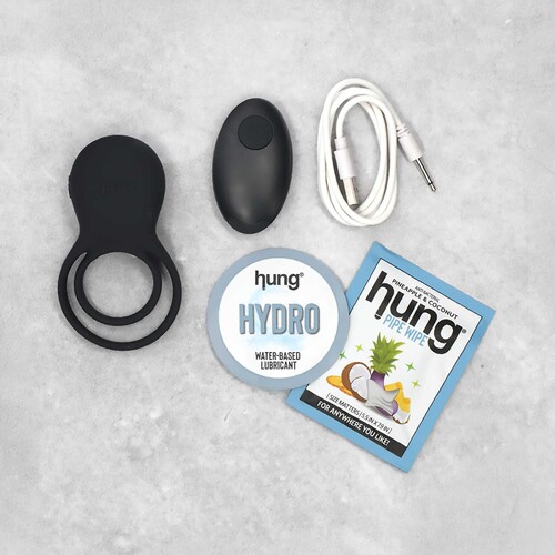 HUNG VIBRATING DOUBLE RING WITH REMOTE CONTROL