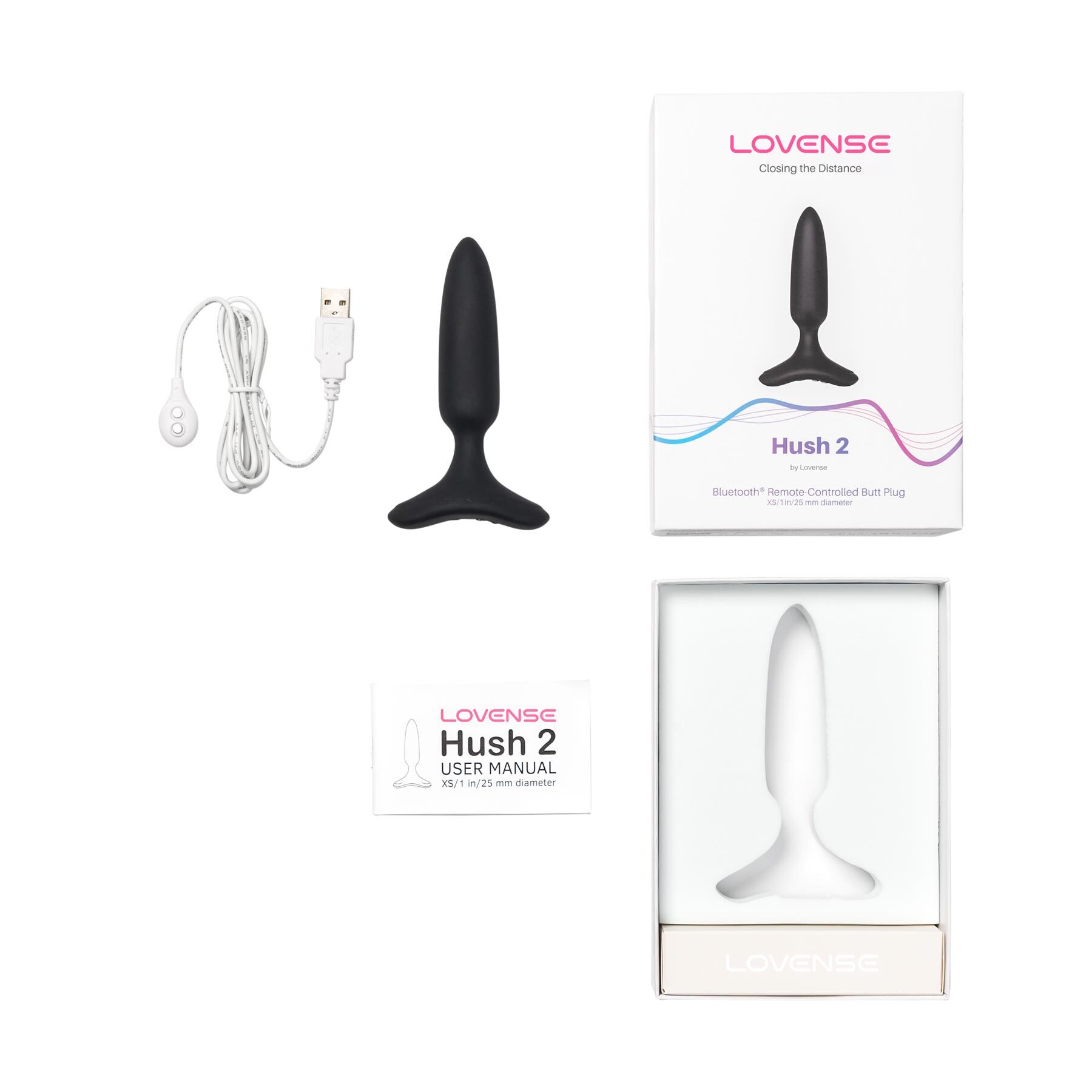Lovense Hush 2 Bluetooth Vibrating Butt Plug whats inside package